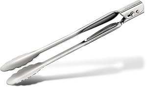 All-Clad T112 Stainless Steel 12-Inch Locking Tongs Kitchen Tool, 12-Inch, Silver