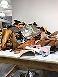 Full Grain Leather Scraps and Trimmings: 1.5 - 2lbs of scrap include fashion colors, metallics, prints, embossed leathers (USPS Padded Pouch)