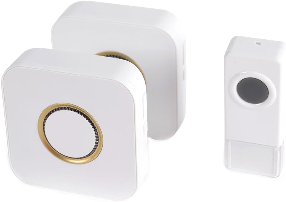 Tinlou Wireless Doorbells Waterproof at over 900 feet Operating Range + LED Light Operating + 2 Electronic Receivers + 1 Remote Button + Over 50 Different Melodies + 4 Levels Volume (Classic Style)