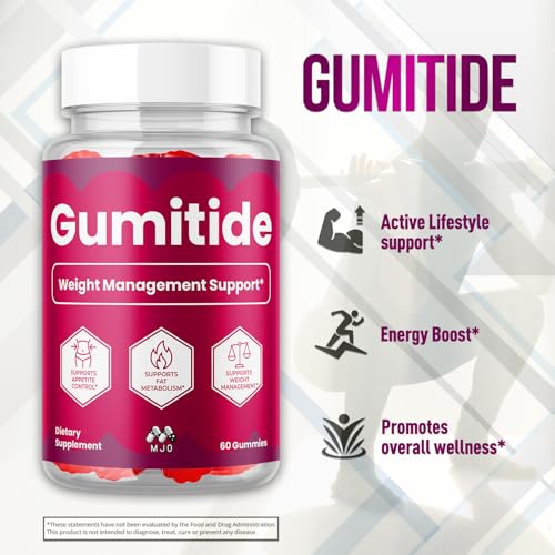 (2 Pack) Gumitide Gummies, Official Gumitide Weight Management Gummys with Apple Cider Vinegar, Advanced Health & Wellness ACV Gummys with Maximum Strength Active Lifestyle Multivitamins (120 Gummies)