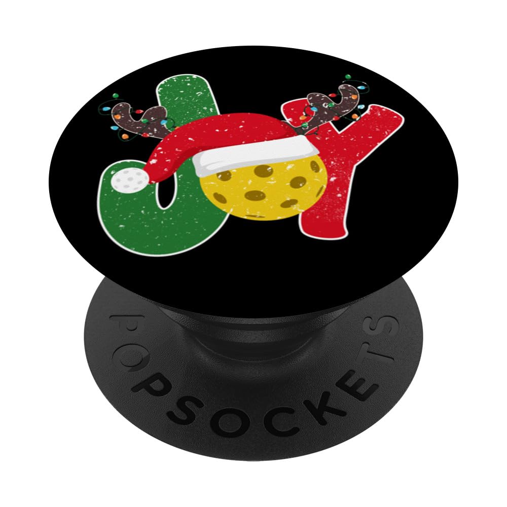 Christmas Pickleball Joy Reindeer Santa Pickleball Player PopSockets Swappable PopGrip