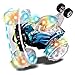 Blue RC Rolling Stunt Car Rechargeable Turbo Twister Radio Control Spin Truck with Color flash & Music switch by Poco Divo