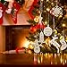 Blulu 100 Pieces Christmas Wooden Ornaments Star Round Wood Slices Wood Snowflake Angel Shape Christmas Tree Hanging Embellishments with 100 Pieces Cords (Style 1)
