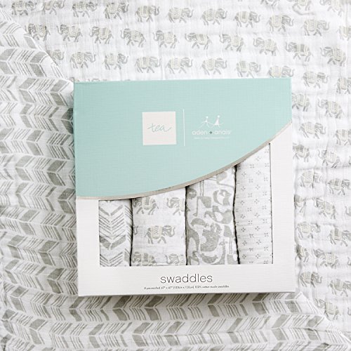 image for aden + anais Tea Collection Swaddle Baby Blanket, 100% Cotton Muslin, 