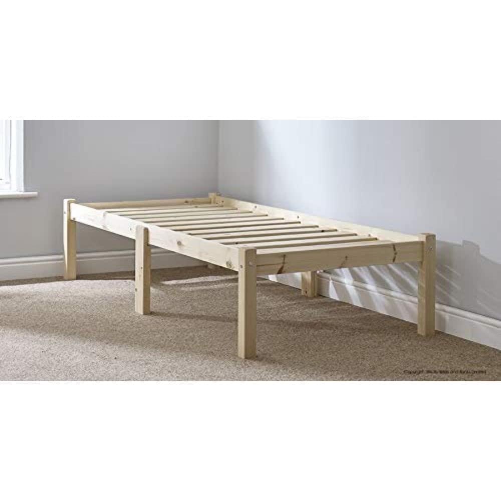 STRICTLY BEDS&BUNKS Avon Short Pine Montessori Bed Frame including Sprung Mattress (15cm), 2ft 6 x 5ft 9 Single