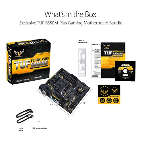 ASUS-AMD-Ryzen-AM4-DDR4-HDMI-DVI-VGA-M2-USB-31-MicroATX-B350-Motherboard-TUF-B350M-PLUS-GAMING