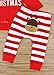 Christmas Outfits Baby Boys Girls My First Christmas Rompers with Xmas Hat Clothes Set(6-12M) Red