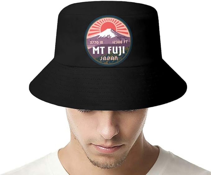 XJJ88 Bucket Hats Fuji Mount Mens Breathable Regular Japanese Culture