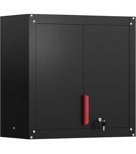 GAOMON 45-Gallon Flammable Storage Cabinet – Fireproof Safety Cabinet, Adjustable Shelves, Manual Close Doors, 18"x23"x65", Galvanized Steel