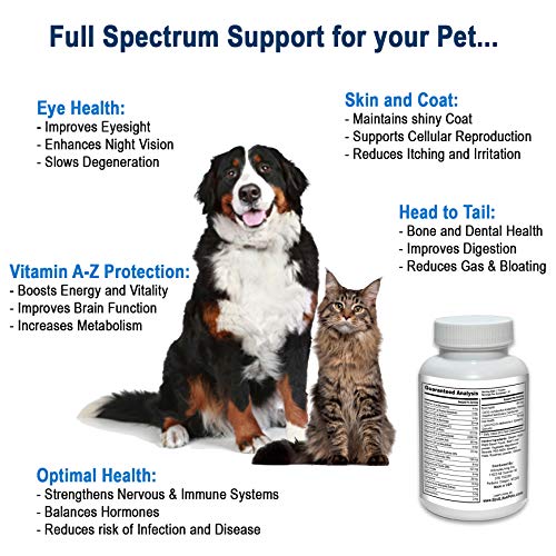 VitaMax Multivitamins for Dogs and Cats; Advanced Nutrition Pet Vitamin Supplement Improves Health of Coat and Skin, Increases Energy, Boosts Your Pet's Immunity and Aids Digestion - 60 Chews - Thumbnail 2