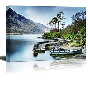 Canvas Wall Art for Living Room,Bedroom Home Artwork Paintings Great Scenery of Lake Ready to Hang - 12x18 inches