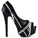 Show Story Punk Multi-Colour Zip Peeptoe Platform High Heel Stiletto Pump,LF80836