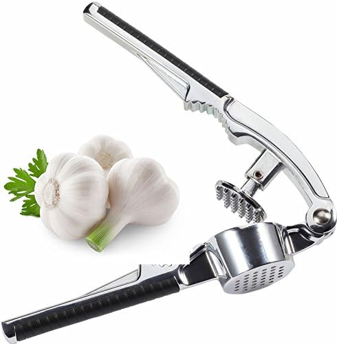 Garlic Press ,Manual Garlic Mincer or Smasher,with Built-in Walnut Cracker,by Kufu