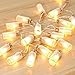 Solar String Lights, Oak Leaf 30 LEDs Waterproof Glass Jar LED Fairy Lights for Outdoor Garden Backyard Wedding Indoor Party, Warm White,9.8 ft