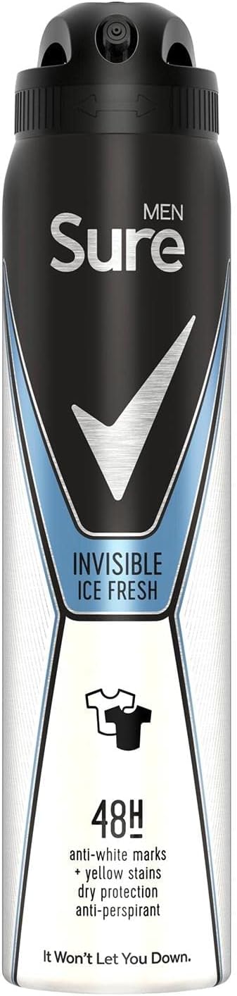 Sure Men Invisible Ice Anti-Perspirant Deodorant 250ml Pack of 6