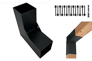 ITeVe.GD Pergola DIY Bracket Kits,2-Way L Shaped Corner Brackets for 4" x 4"(Actual:3.5" x 3.5") Lumber for Outdoor Pergola,Proch,Log Cabin W/Hardware - 1Pack…