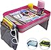 Kids Travel Tray - Car Seat Lap Tray for Children & Toddlers - Perfect Activity Snack & Play Tray for Short Road Trips or Long Journeys - Pink