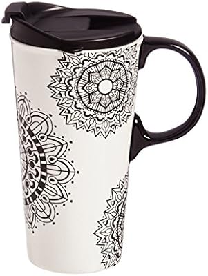 Cypress Home Mandala Mania Coloring Book Ceramic Travel Coffee Mug 17 Ounces Amazon Co Uk Kitchen Home