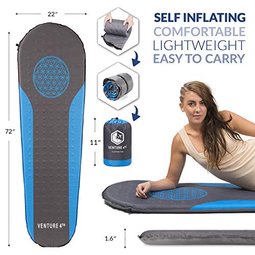 Self Inflating Sleeping Pad No Pump or Lung Power Required Warm