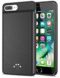 [Upgraded] iPhone 7 Plus/8 Plus Battery Case, Emishine 4000 mAh Super Thin and Lightweight Rechargeable External Battery Portable Power Charger Case for iPhone 8 Plus/7 Plus/6 Plus/6S Plus(Black)