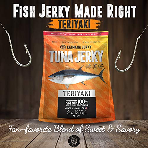 Kaimana Wild-Caught Ahi Tuna Jerky - Teriyaki | Rich in Omega-3s & High in Protein | All-Natural & O - //coolthings.us