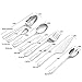 50 Pieces Flatware Cutlery Set - Stainless Steel Silverware Utensil Set with Knives Forks Spoons for Dinner & Dessert, Footek Elegant Tableware Cutlery Set, Dishwasher Safe
