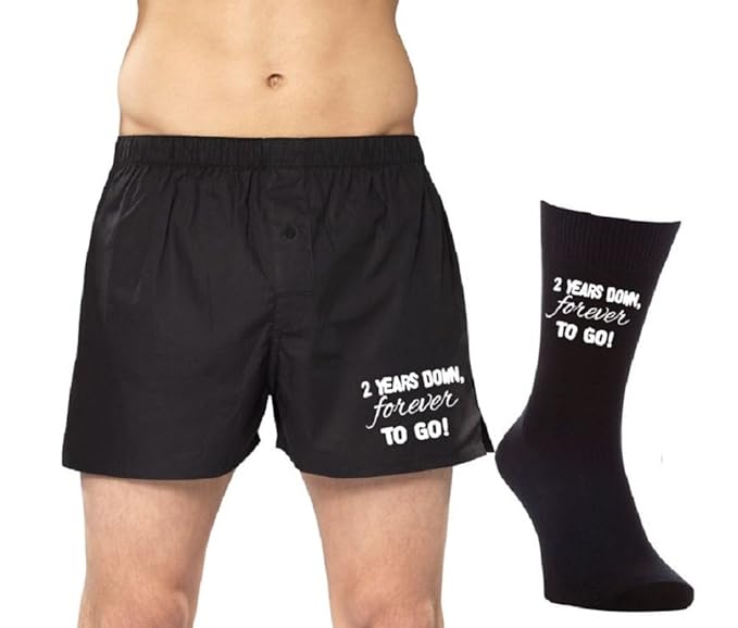 Printed Mens Boxers/Socks Set2 Years Down Forever to Go 2nd