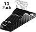MINE Clothes Hangers- Suit Dress Shirt Black Velvet Hangers Fashion Thin Non Slip Heavy Duty Clothes Velvet Hangers (Pack of 10)