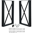 Table Legs Set Square Table Legs,Cast Iron Dining Table Legs, Industrial Bench Legs,Rustic Heavy Duty DIY Furniture Legs,Square Tube Coffee Table Legs Computer Deck 2 PCS(28” Height 18” Wide) (D)