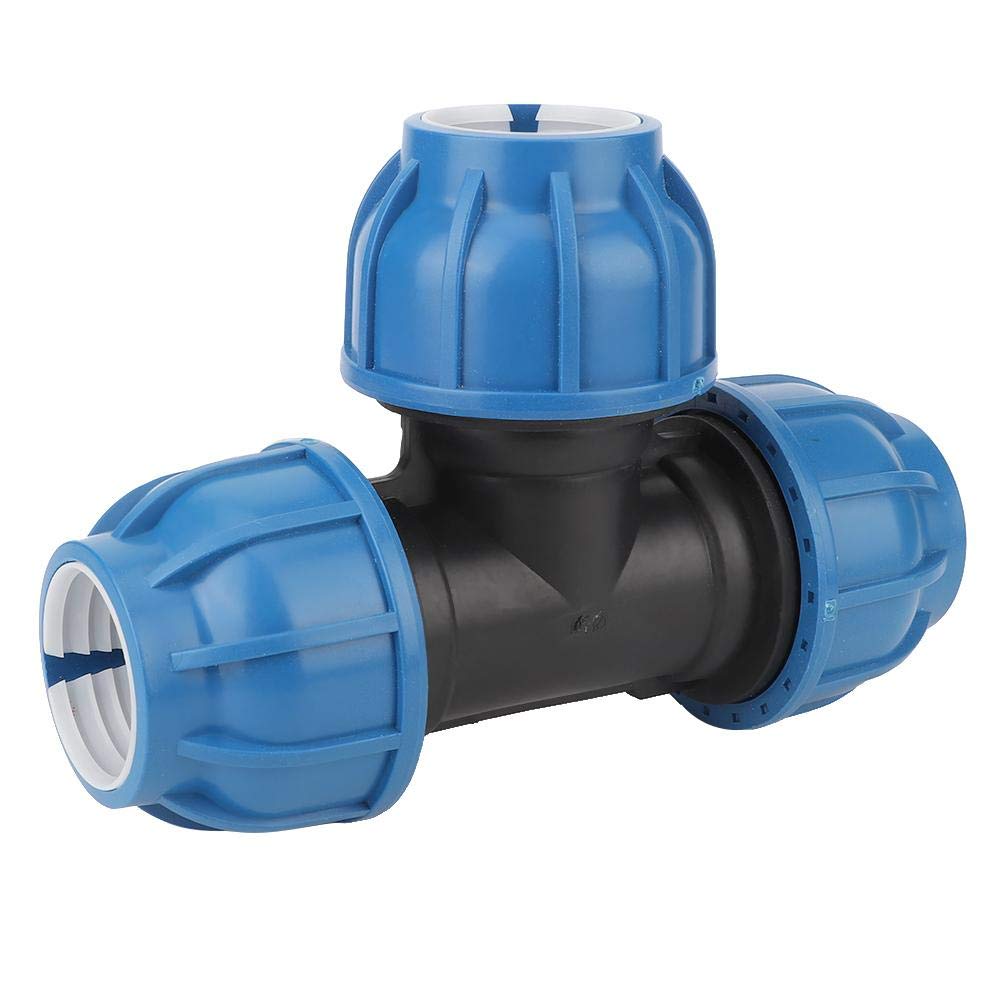 TOPINCN Pe Plastic Water Pipe Fitting Accessories 50Mm Water Tube Fitting Tee Connector for Pipe Connection