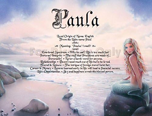 Gift Card Birthday Anniversary Keepsakes by TheNameStore | 100 unique colorful background art theme choices personalized with your name and it's meaning (Mermaid)