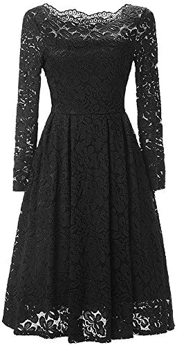 Yunicus Womens 1950's Vintage Floral Lace Retro Party Cocktail Formal Off Shoulder Swing Dress