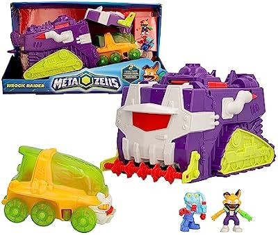 METAZELLS Wrock Raider - Vehicle Vehículo Grande con Muchas Funciones Que Incluye Otro vehículo más pequeño y Figuras Metazells-Regalo óptimo para NIÑOS y NIÑAS +4 años