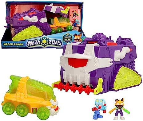 METAZELLS Wrock Raider - Veículo grande com muitas funções, incluindo outro veículo mais pequeno e figuras Metazells - Presente ótimo para RAPAZES e RAPARIGAS +4 anos