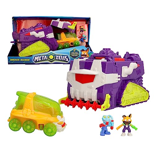METAZELLS Wrock Raider - Vehicle Vehículo Grande con Muchas Funciones Que Incluye Otro vehículo más pequeño y Figuras Metazells-Regalo óptimo para NIÑOS y NIÑAS +4 años
