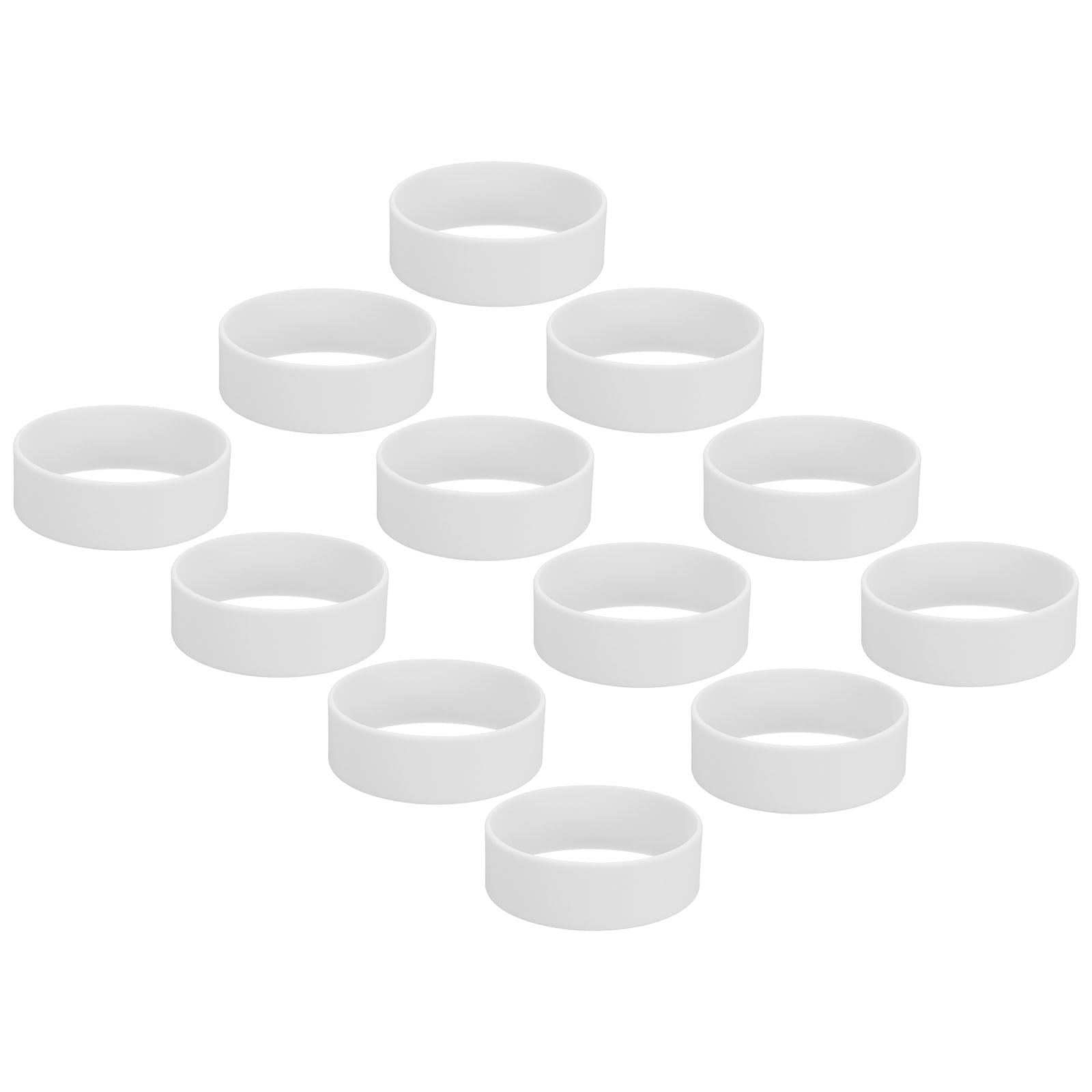 PATIKIL Elastic Sublimation Tumblers Holder Ring Bands, 12 Pcs Silicone Heat Resistant Sublimation Paper Wrap Ring for 20Oz Tumbler for DIY Craft White