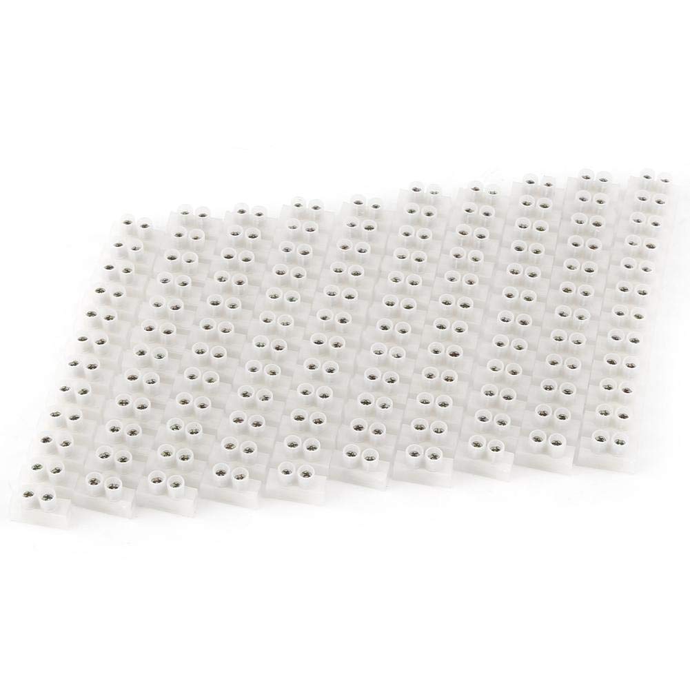 10Pcs 360V Dual Row Screw Terminals Block 12 Position Strip Block Insulated Electrical Wire Connector Terminal Barrier Block 10A Electric Barrier for Wires Connecting of Home Appliances