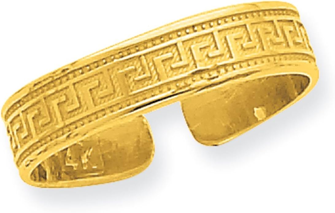 Women's 14K Yellow Gold Greek Key Toe Ring Jewelry
