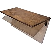 StoreYourBoard Wall Mounted Folding Workbench, 40x18 in, Holds 200 lbs | Wall Mounted Folding Workbench, Fold Down Desk, Wall Table, Dark Wood