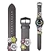 FayTop Luxury Flower Leather Watch Band for Women 20mm Samsung Watch Band 42mm Black Buckle for Galaxy Watch Active 40mm and Most 20mm Width Band Smartwatch/Traditional Watch Wristband Gray