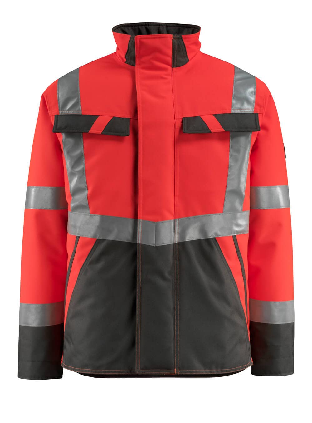 Mascot 15935-126-22218 Penrith Safe Light Quilted Lining Water Repellent Class 3 Winter Jacket, Size 3XL, Hi-Vis Red/Dark Anthracite