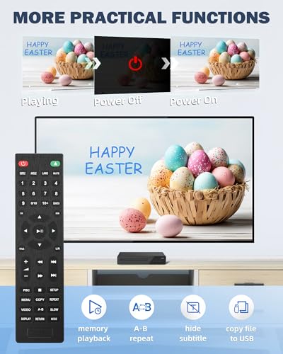 DVD Player for Home with HDMI, DVDs Players of All Regions for TV, RCA, USB, Remote Control, Support 1080P, NSTC/PAL, Breakpoint Memory. DVD Player for TV Black Metallic