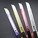 Fatmingo Snap Off Blades Auto-lock Slim Utility Knife 9mm with 10 Extra Replacements (Silver/Blue/Pink/Yellow Pack of 5)