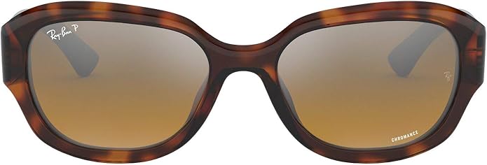 RAY-BAN Women's RB4282CH Chromance Square Sunglasses, Red Havana 