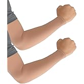 BAROBIRDIE Golf Cooling Arm Sleeves Medium Size Hand Cover UV Sun Protection Skin Color for Men and Women