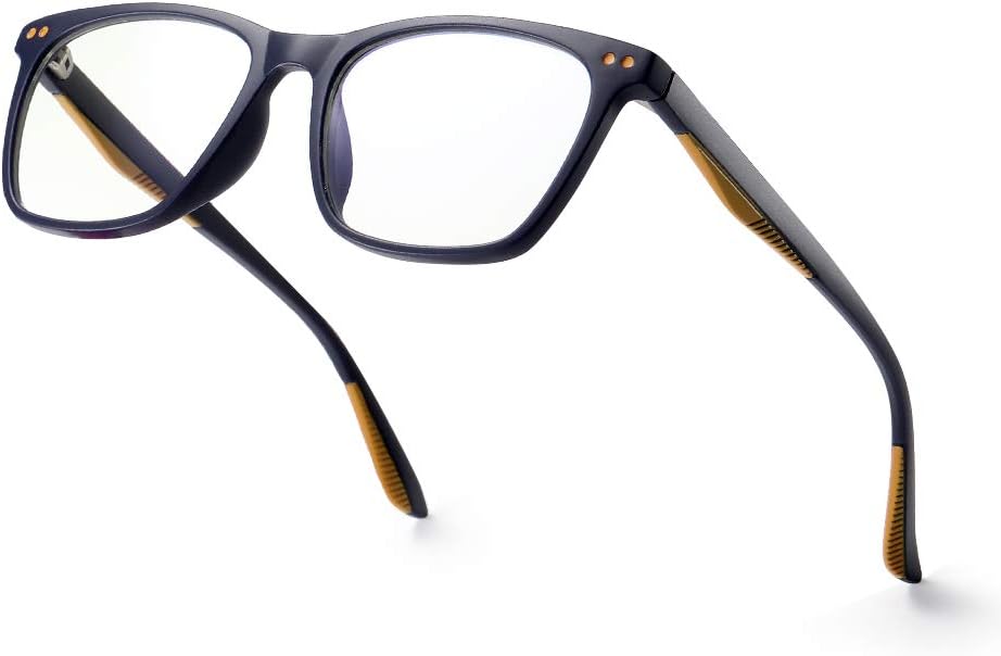 Musivon Kids Blue Light Blocking Glasses for Teens Computer Gaming Glasses Anti Blue Ray Fake Glasses for Children Boys Girls Age 4-14 (Navy Blue)