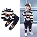 Vovotrade Autumn Winter Outfits Kids Baby Girl Boy Clothes Set Striped Bear Tops+Pants (2T, Navy)