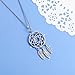 Inspirational Jewelry Sterling Silver Feather Dream Catcher Necklace for Women, Rolo Chain 18