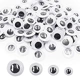 luxtrip 1000 Pcs Black Wiggle Googly Eyes 6mm 8mm