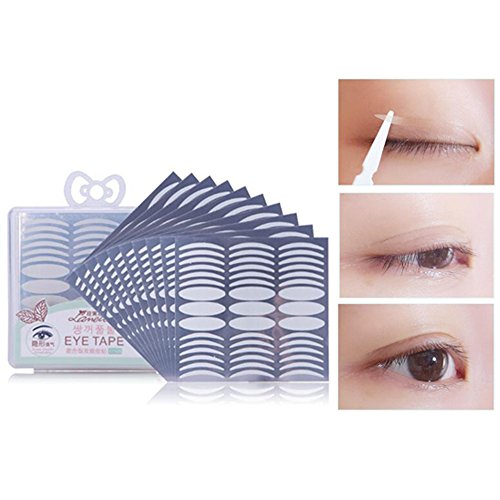 VOLLUCK 540 PCS Invisible Double Eyelid Tape Fiber Makeup Sticker Breathable Eyelid Tape Self-adhesive Instant Eye Lift Without Surgery Perfect Double Eyelid Tool for Hooded,Droopy,Slim and Wide Size